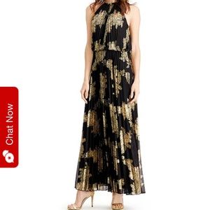 Pleated blouson gown